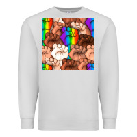 Dove Grey Pride lgbtq fists seamless pattern Premium Sweatshirt - BundleAndBundleShop