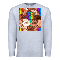 Heather Grey Pride lgbtq fists seamless pattern Premium Sweatshirt - BundleAndBundleShop