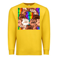 Lemon Pride lgbtq fists seamless pattern Premium Sweatshirt - BundleAndBundleShop