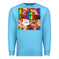 Ocean Blue Pride lgbtq fists seamless pattern Premium Sweatshirt - BundleAndBundleShop