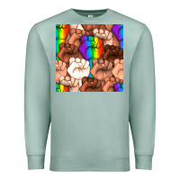 Seafoam Pride lgbtq fists seamless pattern Premium Sweatshirt - BundleAndBundleShop