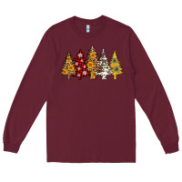 Burgundy leopard christmas trees Long Sleeve Tee - AdoDesignShop
