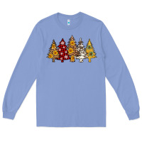 Colony Blue leopard christmas trees Long Sleeve Tee - AdoDesignShop