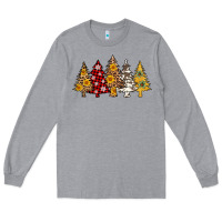 Heather Grey leopard christmas trees Long Sleeve Tee - AdoDesignShop