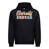 Black Happy Easter plate letters Easter Day Urban Hoodie - HowdyJamesFarm