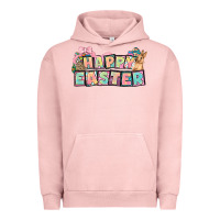 Pigment Salmon Happy Easter plate letters Easter Day Urban Hoodie - HowdyJamesFarm