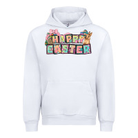 White Happy Easter plate letters Easter Day Urban Hoodie - HowdyJamesFarm