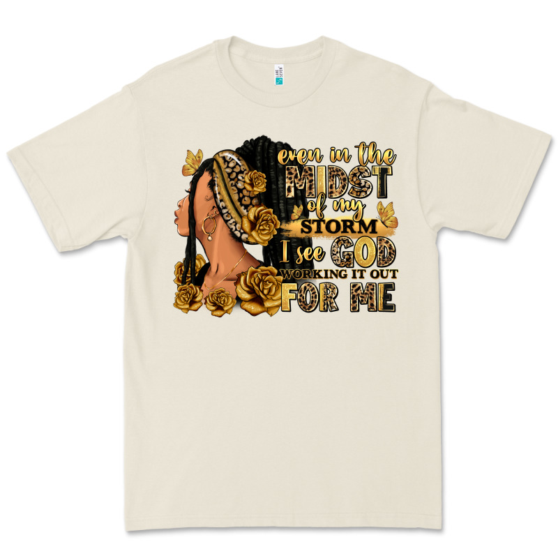 Even In The Midst Of My Storm Afro Woman Premium Tee by RanaPortraitStore | Teevron