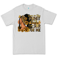 Dove Grey Even in the midst of my storm afro woman Premium Tee - RanaPortraitStore