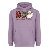 Lavender Peace love Christmas Heavyweight Hoodie - NancyCooperArtShop