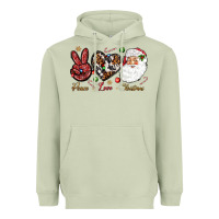 Matcha Peace love Christmas Heavyweight Hoodie - NancyCooperArtShop