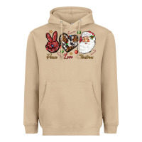 Mushroom Peace love Christmas Heavyweight Hoodie - NancyCooperArtShop