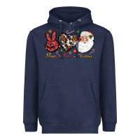 Navy Peace love Christmas Heavyweight Hoodie - NancyCooperArtShop