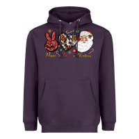 Plum Peace love Christmas Heavyweight Hoodie - NancyCooperArtShop