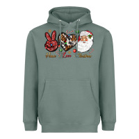 Sage Peace love Christmas Heavyweight Hoodie - NancyCooperArtShop