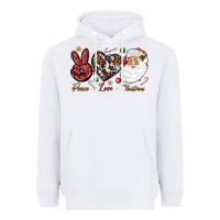 White Peace love Christmas Heavyweight Hoodie - NancyCooperArtShop