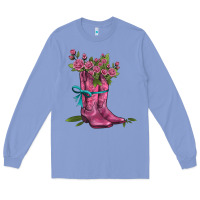 Colony Blue valentines day western boots and roses Long Sleeve Tee - AdoDesignShop