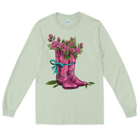 Matcha valentines day western boots and roses Long Sleeve Tee - AdoDesignShop