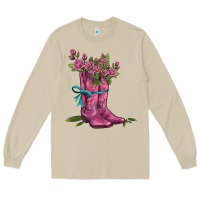 Mushroom valentines day western boots and roses Long Sleeve Tee - AdoDesignShop