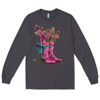 Smoke valentines day western boots and roses Long Sleeve Tee - AdoDesignShop