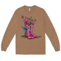 Valentines Day Western Boots And Roses Long Sleeve Tee | Teevron