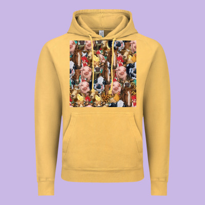 Western Farm Animals Seamless Pattern Vintage Hoodie Designed By Hra Design Shop