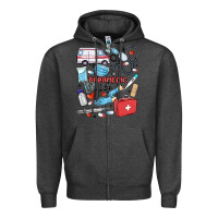Charcoal Heather can't talk right now doing paramedic stuff Zipper Hoodie - MaliasSmallBusiness