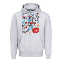 Heather Grey can't talk right now doing paramedic stuff Zipper Hoodie - MaliasSmallBusiness