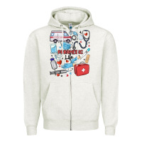 Oatmeal Heather can't talk right now doing paramedic stuff Zipper Hoodie - MaliasSmallBusiness