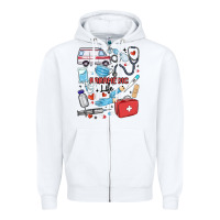 White can't talk right now doing paramedic stuff Zipper Hoodie - MaliasSmallBusiness