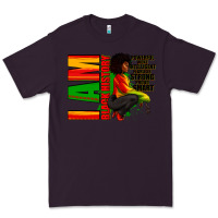 Plum I am black history Afro American woman Premium Tee - RanaPortraitStore