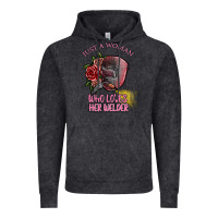 Vintage Black just a woman who loves her welder Vintage Hoodie - SublimationCraftShop