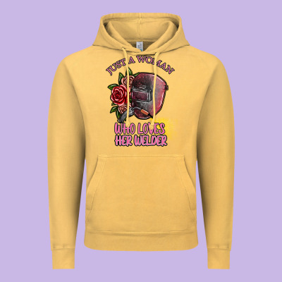 Just A Woman Who Loves Her Welder Vintage Hoodie Designed By Sublimationcraftshop