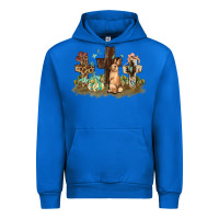 Cobalt Western rabbit bunny with crosses Easter Day Urban Hoodie - HowdyJamesFarm