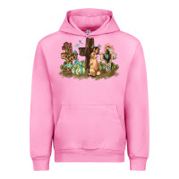 Fuchsia Pink Western rabbit bunny with crosses Easter Day Urban Hoodie - HowdyJamesFarm