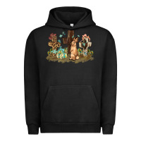 Pigment Black Western rabbit bunny with crosses Easter Day Urban Hoodie - HowdyJamesFarm