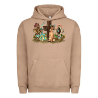 Pigment Burro Western rabbit bunny with crosses Easter Day Urban Hoodie - HowdyJamesFarm