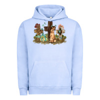 Pigment Grape Ice Western rabbit bunny with crosses Easter Day Urban Hoodie - HowdyJamesFarm