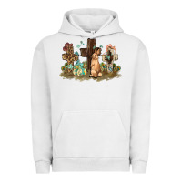 Pigment Lunar Rock Western rabbit bunny with crosses Easter Day Urban Hoodie - HowdyJamesFarm