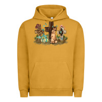 Pigment Peanut Butter Western rabbit bunny with crosses Easter Day Urban Hoodie - HowdyJamesFarm