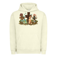 Western Rabbit Bunny With Crosses Easter Day Urban Hoodie | Teevron