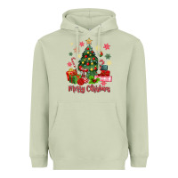 Matcha merry christmas tree with gift box Heavyweight Hoodie - MaliasSmallBusiness