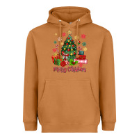 Meerkat merry christmas tree with gift box Heavyweight Hoodie - MaliasSmallBusiness