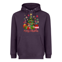 Plum merry christmas tree with gift box Heavyweight Hoodie - MaliasSmallBusiness