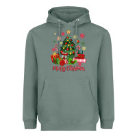 Sage merry christmas tree with gift box Heavyweight Hoodie - MaliasSmallBusiness