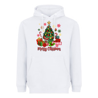 White merry christmas tree with gift box Heavyweight Hoodie - MaliasSmallBusiness