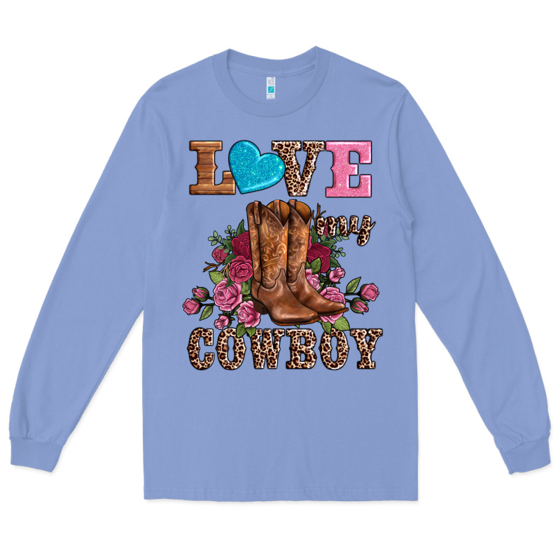 Valentines Day Love My Cowboy Long Sleeve Tee by AdoDesignShop | Teevron