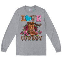 Heather Grey valentines day love my cowboy Long Sleeve Tee - AdoDesignShop