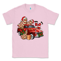 Bubblegum Pink christmas tree cake with farm track and santa ado Classic Tee - AdoDesignShop