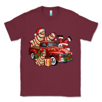 Burgundy christmas tree cake with farm track and santa ado Classic Tee - AdoDesignShop